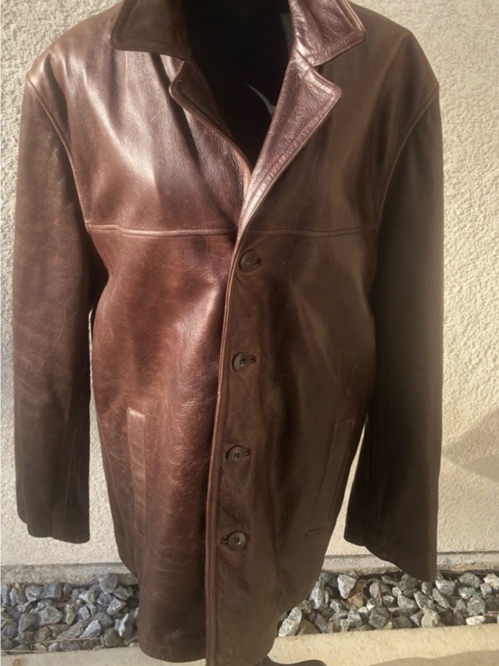 Wilsons Leather Brown Label Quilted Lining Detail
